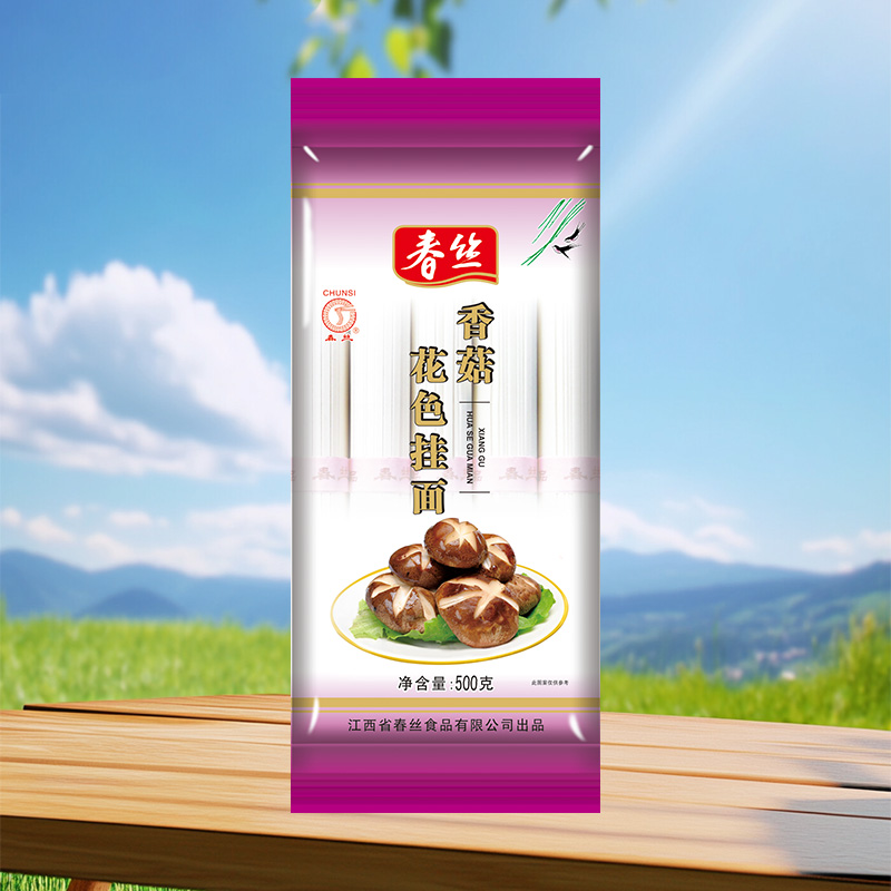 春丝牌500g香菇花色挂面